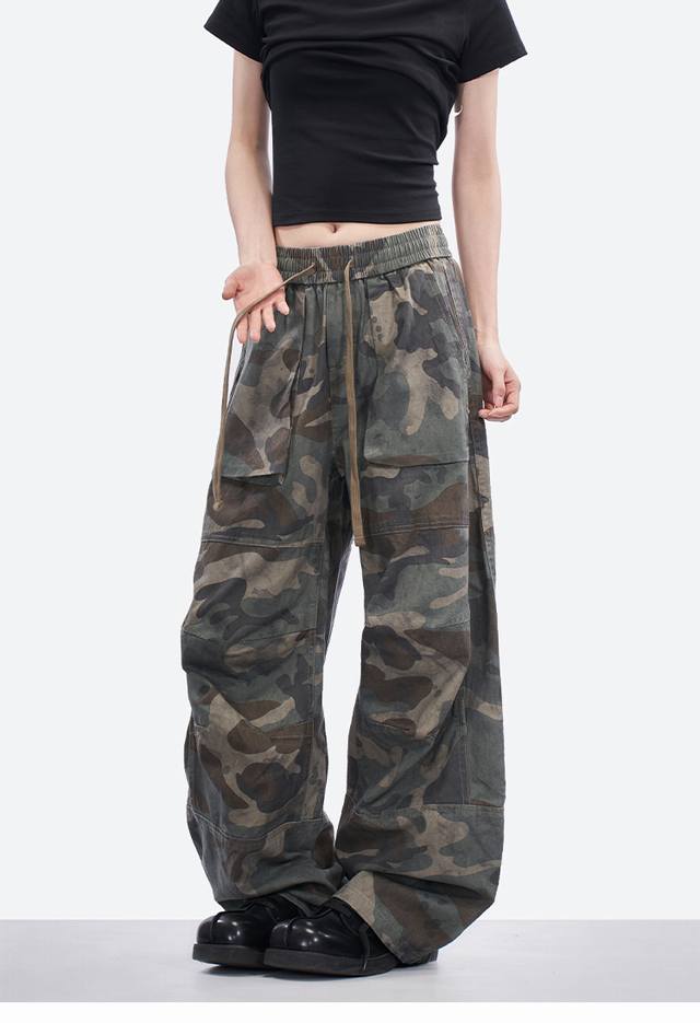 Style No.-895 Cleanfit American retro ripped camouflage washed workwear patchwor