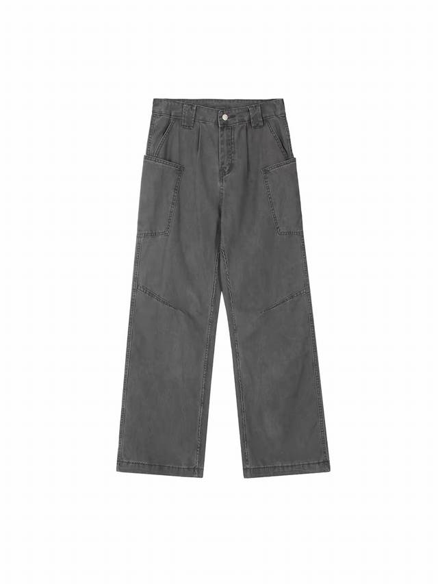 Style No.-843 Cleanfit American retro brushed plain washed workwear patchwork po