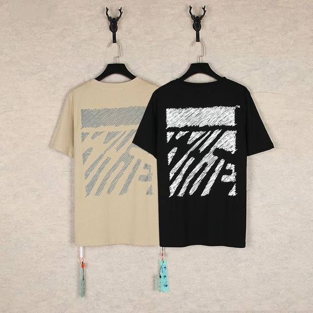 1274- Black Khaki SML Xl These two Off-White T-shirts are so cool and fashionabl