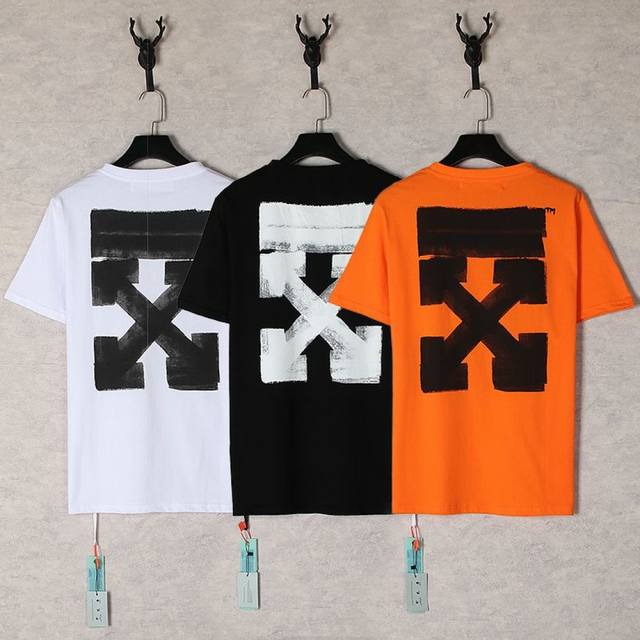 1236- Black Orange White SML Xl Off White These three T-shirts are a new trend!