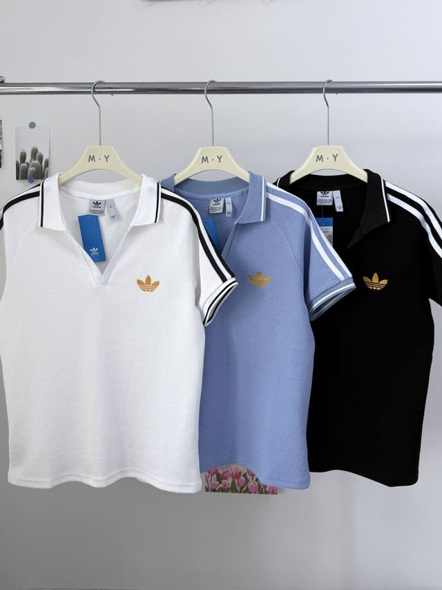 Style number: 0690 Adidas Adidas clover new summer waffle polo collar three stri