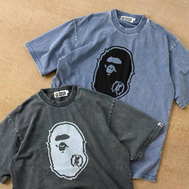 5800 High-quality Bape washed distressed short-sleeved unisex style, A Bathing A