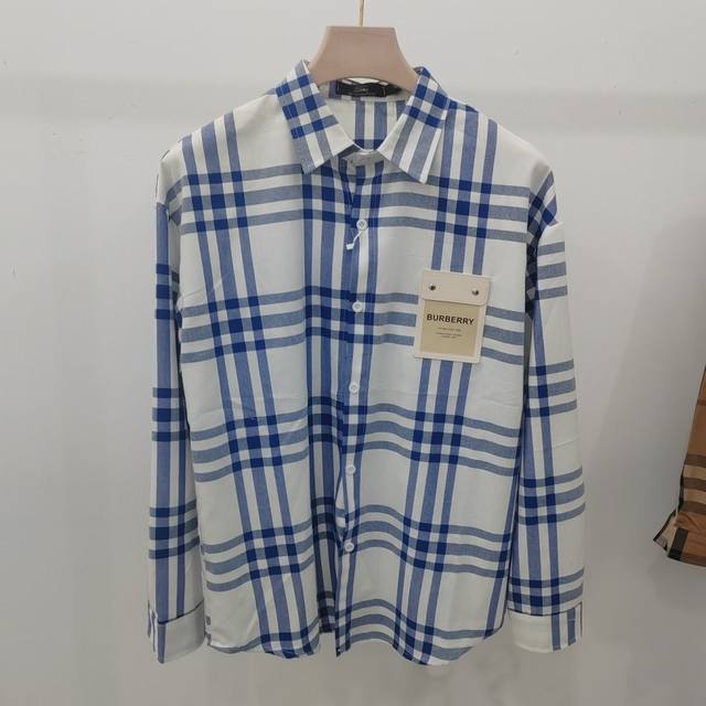 Style No. K161 Burberry Bbr blue plaid leather label spring and autumn versatile
