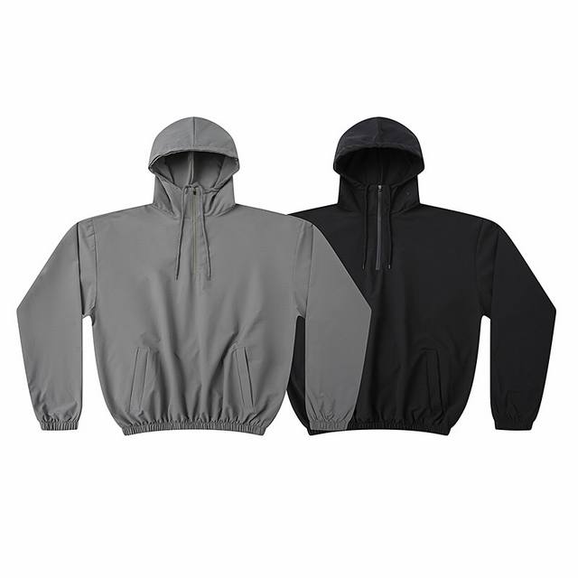 Y84# Yeezy Kanye West Sunscreen Half-zip Hooded Windbreaker Size: 1, 2, 3 Color: