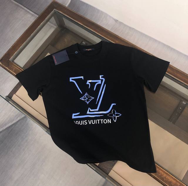 Louis Vuitton Lv Louis Vuitton 24Ss new summer round neck short-sleeved T-shirt!