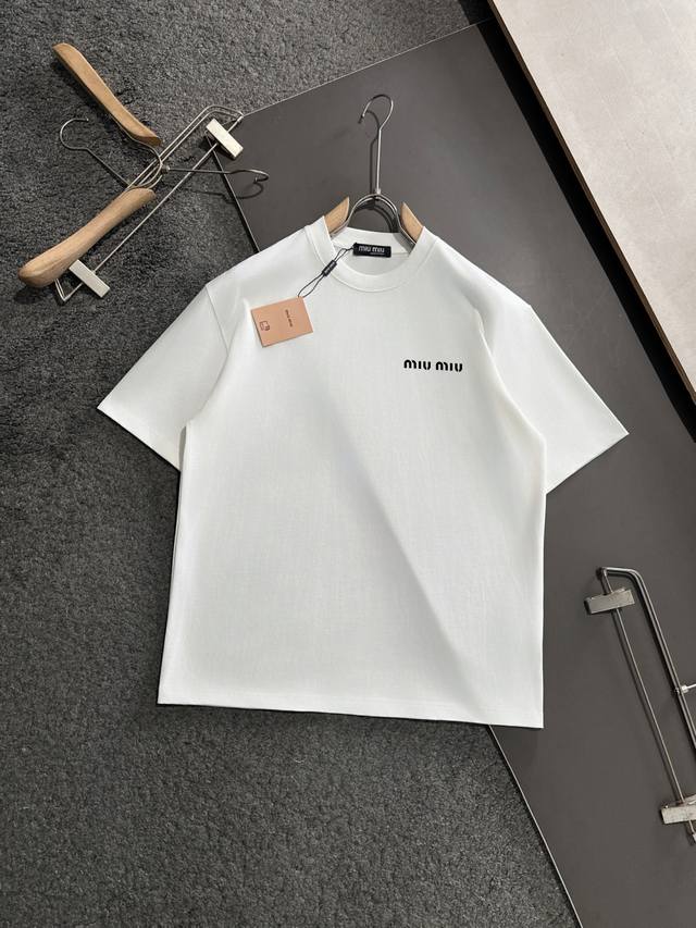 Miu* 260g pure cotton double yarn loose handsome T-shirt hot-selling spot spring