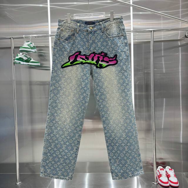 Louis Vuitton Fw 24 Jeans with graffiti logo on them Jeans are the hottest trend