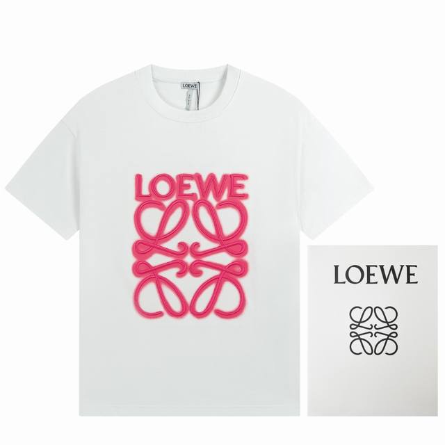 Loewe 22Ss neon embroidery fluorescent short-sleeved T-shirt with sprayed monkey