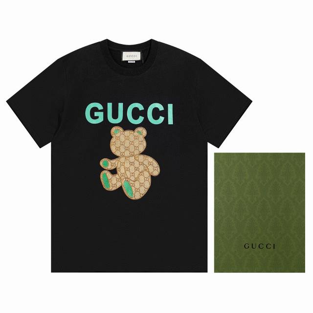 Gucci Firenze 1921", 230g double yarn fabric, 1*1 double yarn 280g ribbed neckli
