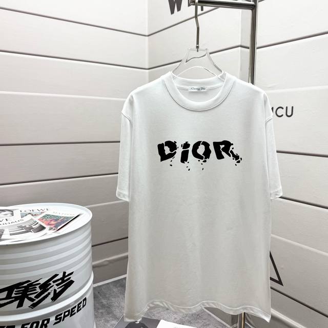 Dior official 2025 spring and summer new short-sleeved T-shirt Customized 280g s