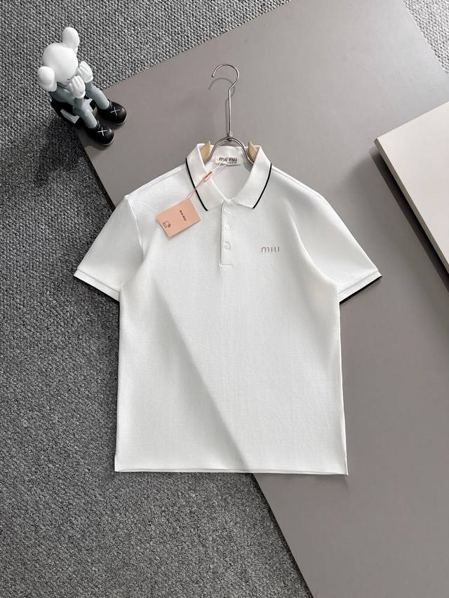 Miu Miu* 2025 Spring/Summer New Model Original High Version Miu Miu Polo Shirt M