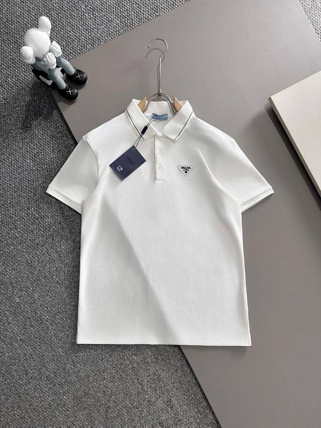 Prada* 2025 Spring and Summer New Model Original High Version Prada Polo Shirt F