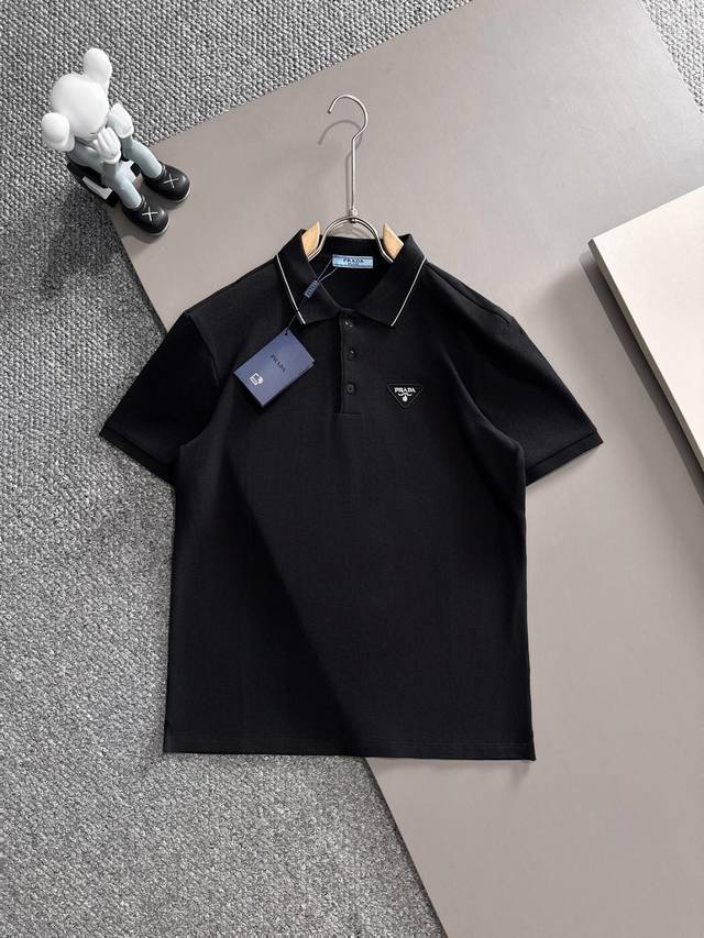 Prada* 2025 Spring and Summer New Model Original High Version Prada Polo Shirt F