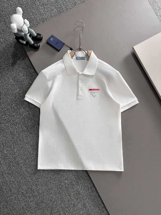 Prada* 2025 Spring and Summer New Model Original High Version Prada Polo Shirt F