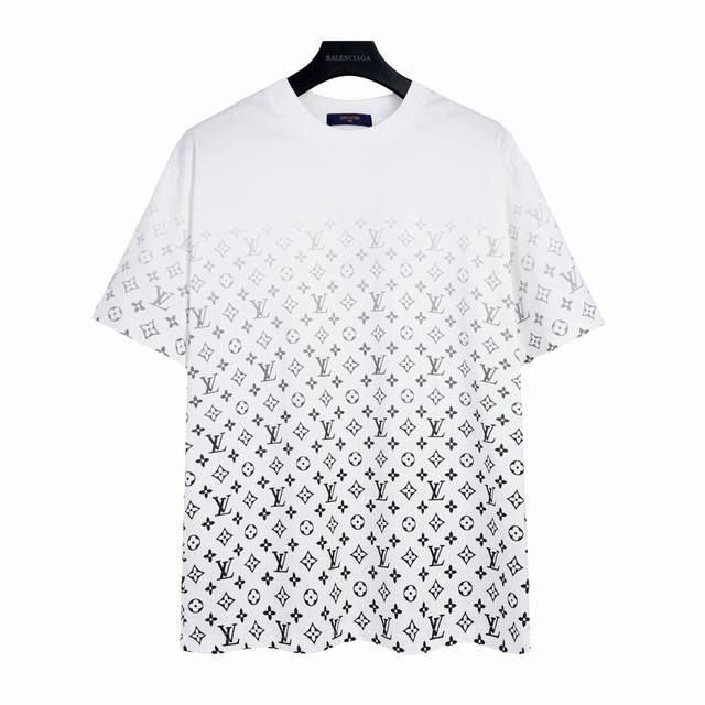 Louis Vuitton Lv old flower full print gradient logo printed short-sleeved T-shi