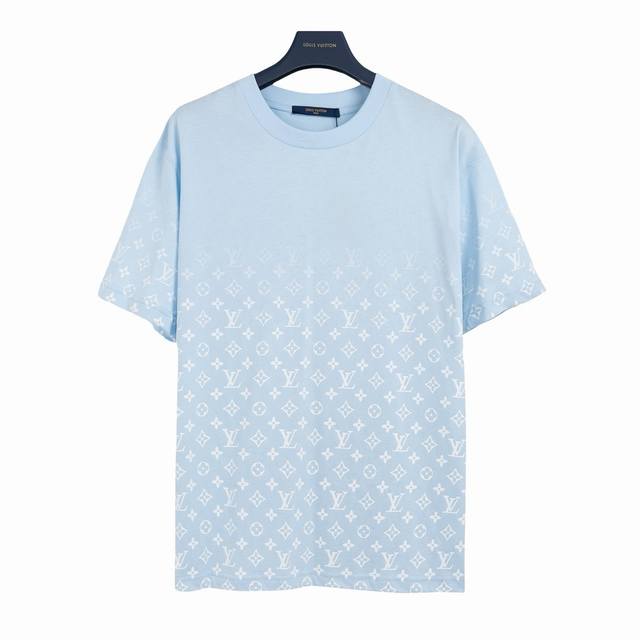 Louis Vuitton Lv old flower full print gradient logo printed short-sleeved T-shi