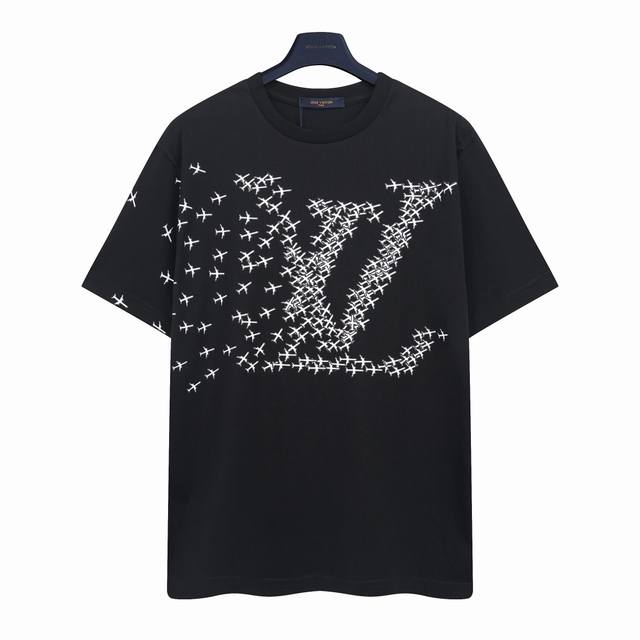 Louis Vuitton Lv short-sleeved T-shirt with full print of small airplane with co