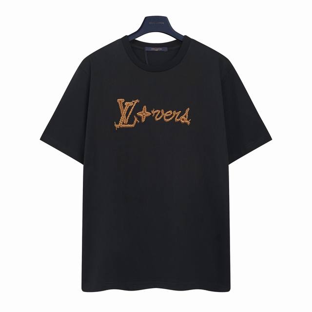 Louis Vuitton Lv front and back logo letter embroidery short-sleeved T-shirt The