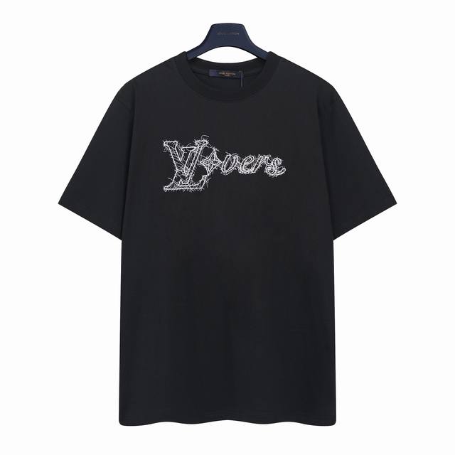 Louis Vuitton Lv random stitch embroidery logo short sleeve T-shirt The letter e
