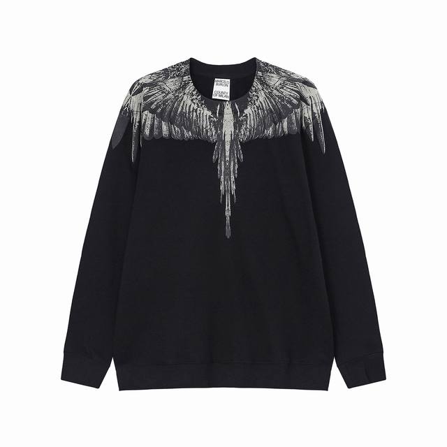 Marcelo Bron high quality new Mb wings black wood feather pullover sweatshirt si
