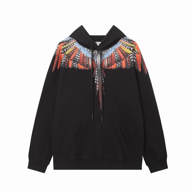 Marcelo Bron high quality Mb new parrot wings feather print pure cotton drawstri