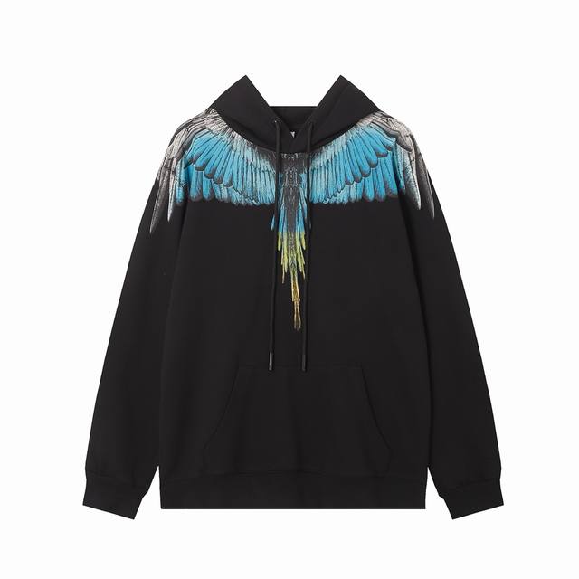 Marcelo Bron high quality new Mb gradient lake blue wings feather pure cotton ho