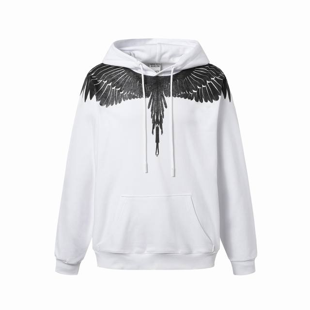 Marcelo Bron high quality Mb autumn and winter black wings print pure cotton thi
