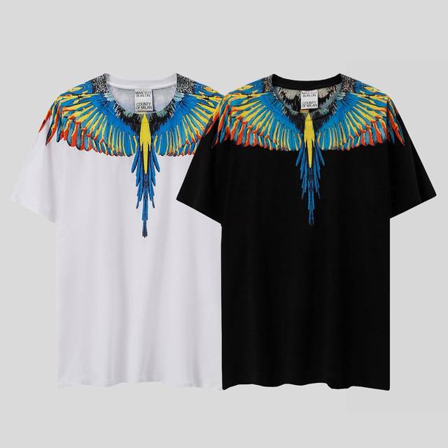 Marcelo Bron High Quality Mb Yellow Blue Oil Painting Wings Short Sleeves Size: