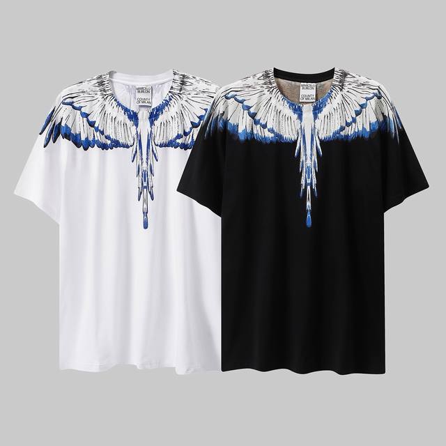 Marcelo Bron high quality Mb blue sky and white cloud wings pure cotton T-shirt