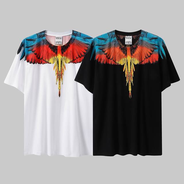 Marcelo Bron high quality Mb blue orange yellow wings cotton T-shirt Size: SML X