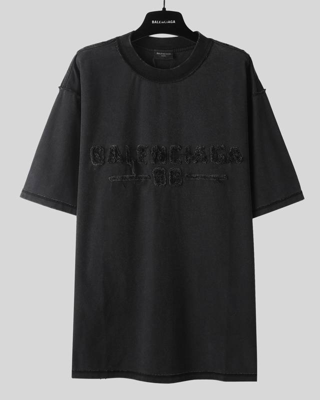 Balenciaga 25Ss The highest version on the market Applique embroidery short slee