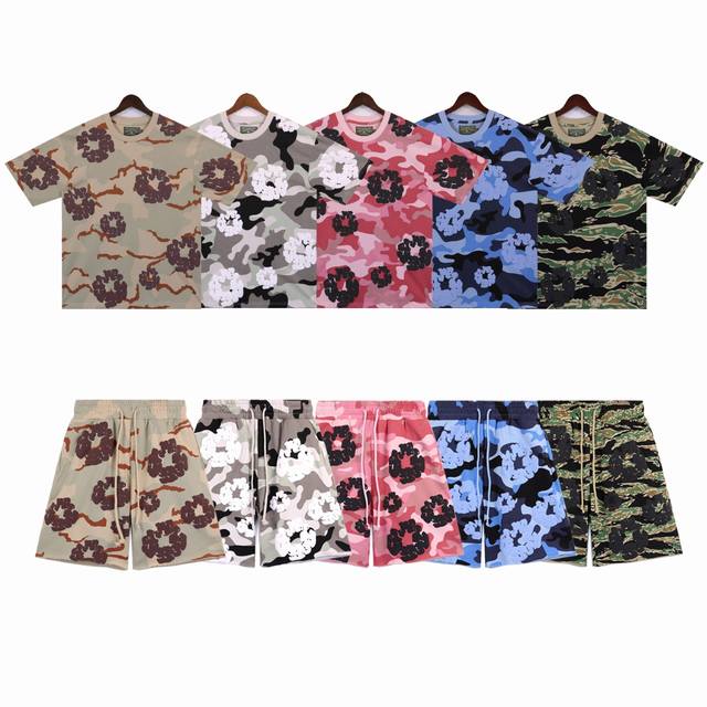 Style number: 2665 Short sleeves Fabric: 380g camouflage print Denim Tears main