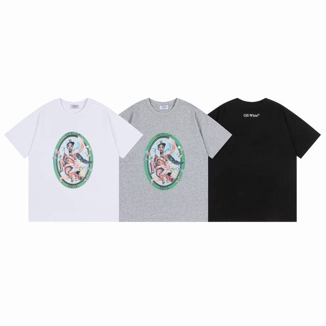 9013#, Off White new loose fit short-sleeved T-shirt Size: SML Xl Color: white b