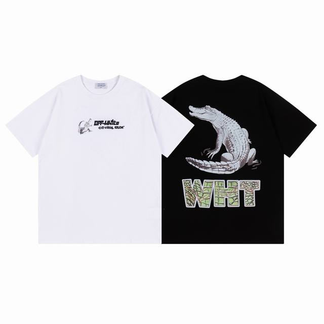 9063# , Off White new loose fit short-sleeved T-shirt Size: SML Xl Color: Black