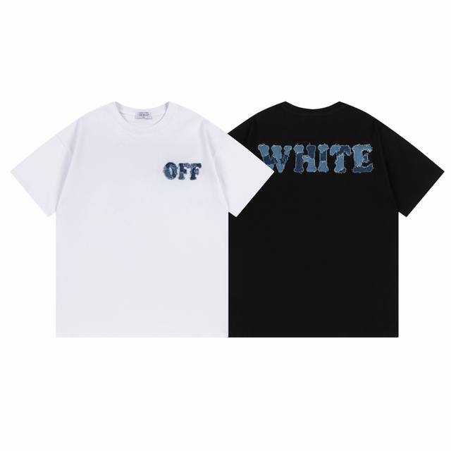 9057#, Off White new loose fit short-sleeved T-shirt Size: SML Xl Color: Black W