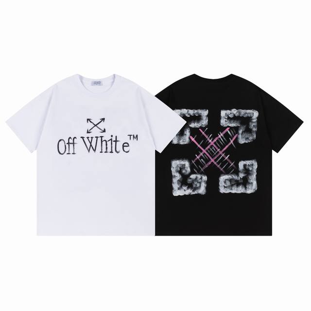 9056#, Off White new loose fit short-sleeved T-shirt Size: SML Xl Color: Black W