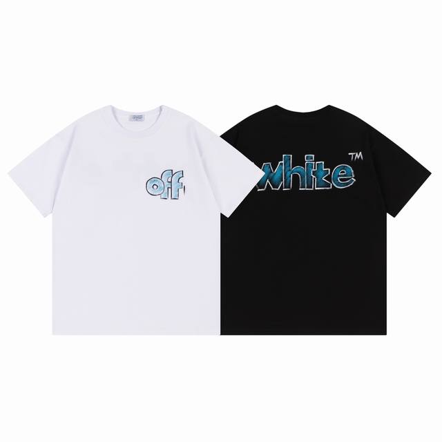 9052# , Off White new loose fit short-sleeved T-shirt Size: SML Xl Color: Black