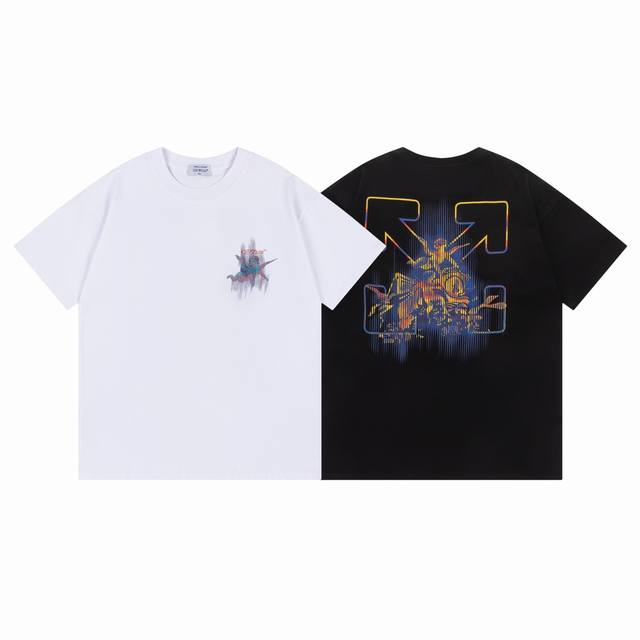 9027# , Off White new loose fit short-sleeved T-shirt Size: SML Xl Color: Black