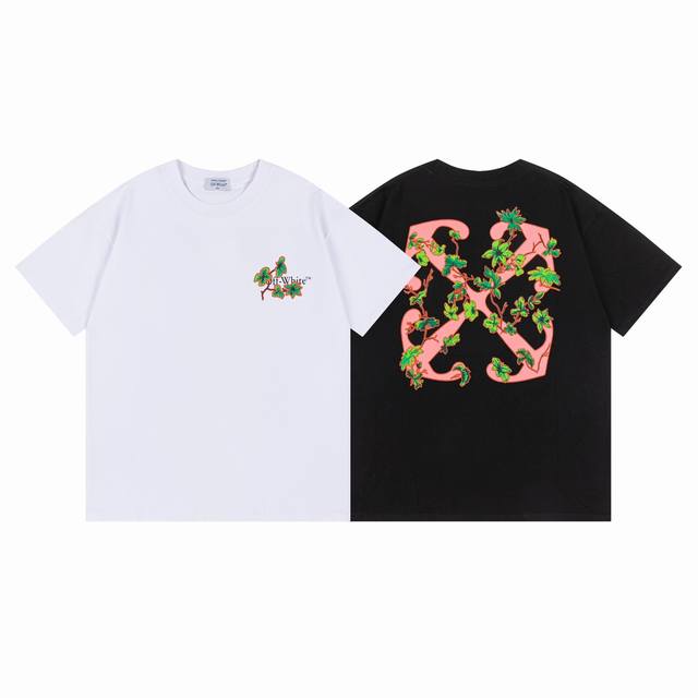9019#, Off White new loose fit short-sleeved T-shirt Size: SML Xl Color: Black W