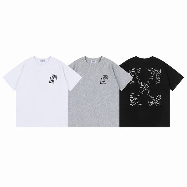 9016#, Off White new loose fit short-sleeved T-shirt Size: SML Xl Color: white b