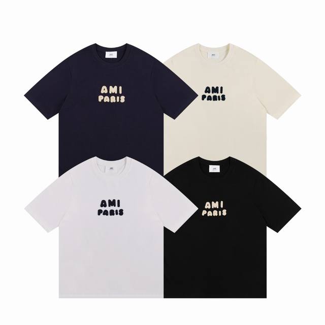 Style 123 Four colors Ami2025 Spring and Summer New T-shirt Short Sleeve The pro