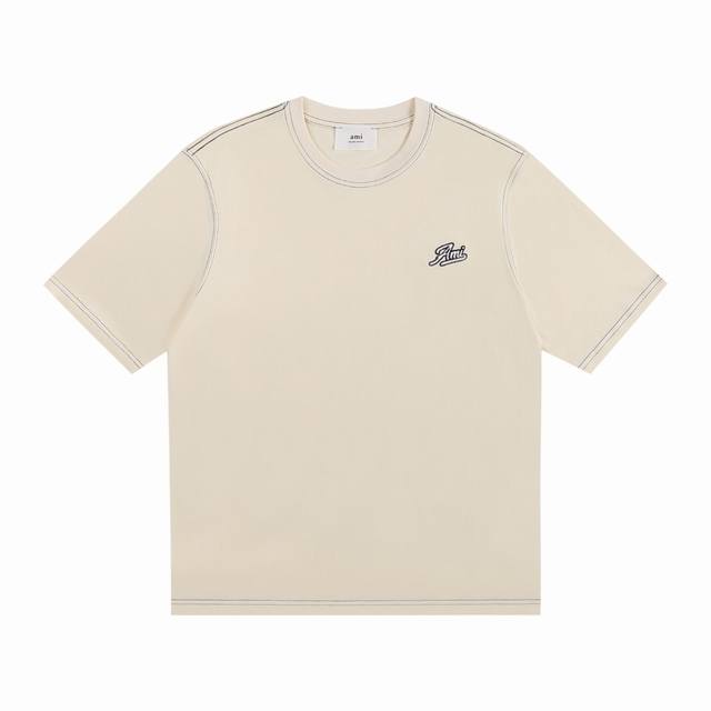 Ami2025 Spring and Summer new T-shirt short sleeves High-weight fabric Synchroni