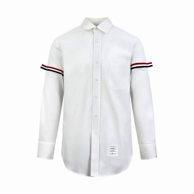 Thom Browne ribbon label shirt Customized mercerized cotton, rich in texture, co