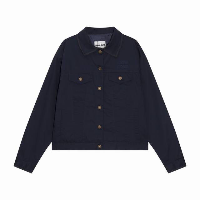24 autumn and winter new Miumiu 24 early autumn show style twill cotton jacket!