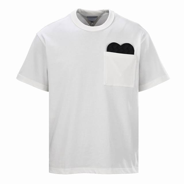 High version Bottega Veneta Bv woven heart leather logo short-sleeved T-shirt Th
