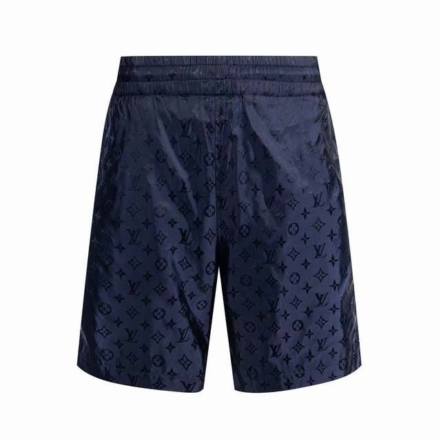 Lv's classic full-width logo jacquard silk elastic drawstring shorts are classic