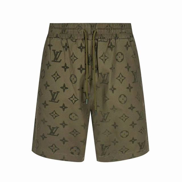 Lv New Summer Flocked Shorts Fabric: Cotton Blend 24 Spring and Summer New Short