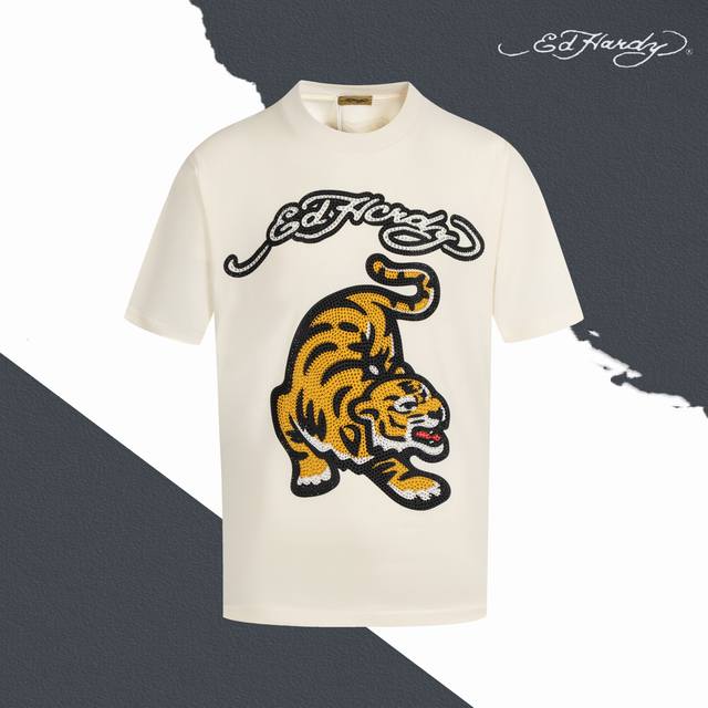 Style No. Sl192 Ed Hardy's Tiger Downhill Letter Watermark Hot Diamond Round Nec