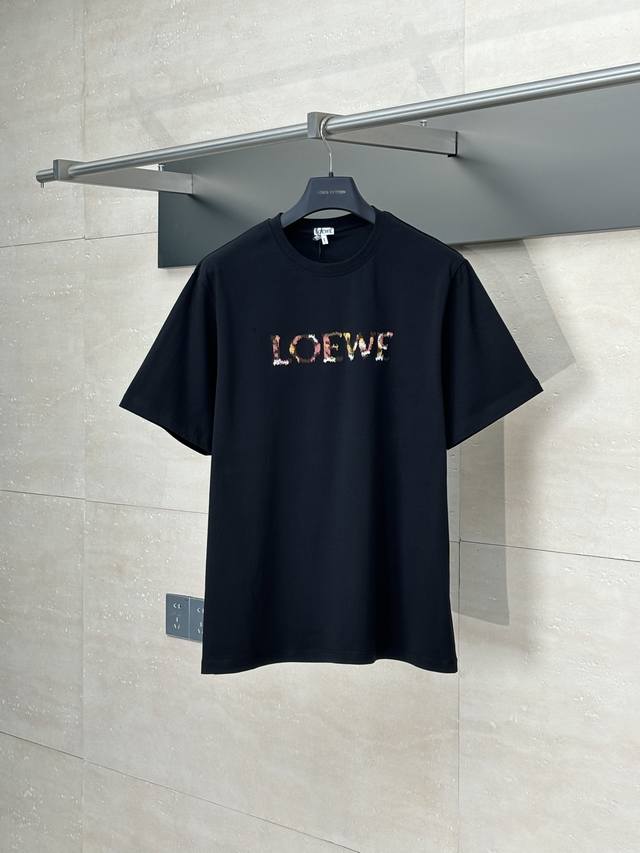 Loewe 25Ss new rainbow letter embroidered short-sleeved T-shirt Size: SML Xl