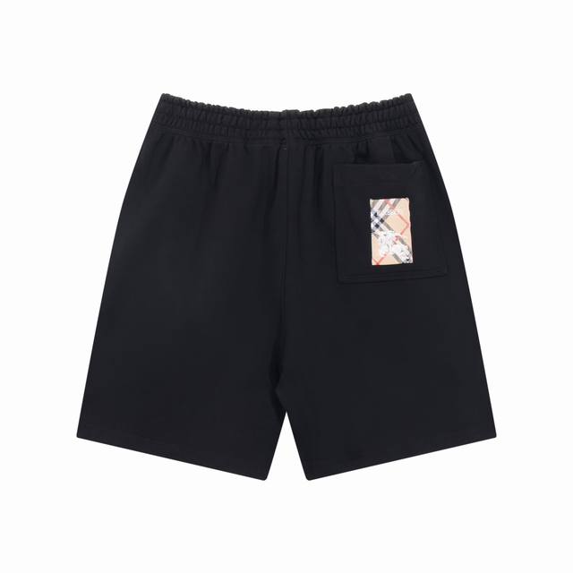 High-quality new arrival Bbr Burberry plaid label applique cotton casual shorts